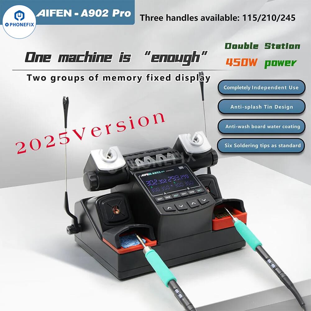 AIFEN A902 Pro Double Welding Station C210 C245 C115 Soldering Tool