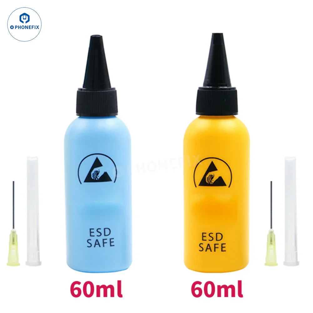 60ML Antistatic Solvent Bottle With Needle Tip Flux Dispenser - CHINA PHONEFIX SHOP Team
