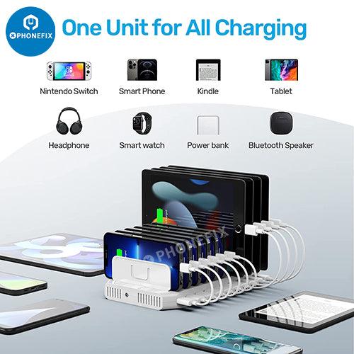 96W 10-Port USB Charger For iPhone iPad Fast Charging Station - CHINA PHONEFIX