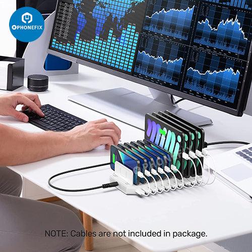 96W 10-Port USB Charger For iPhone iPad Fast Charging Station - CHINA PHONEFIX