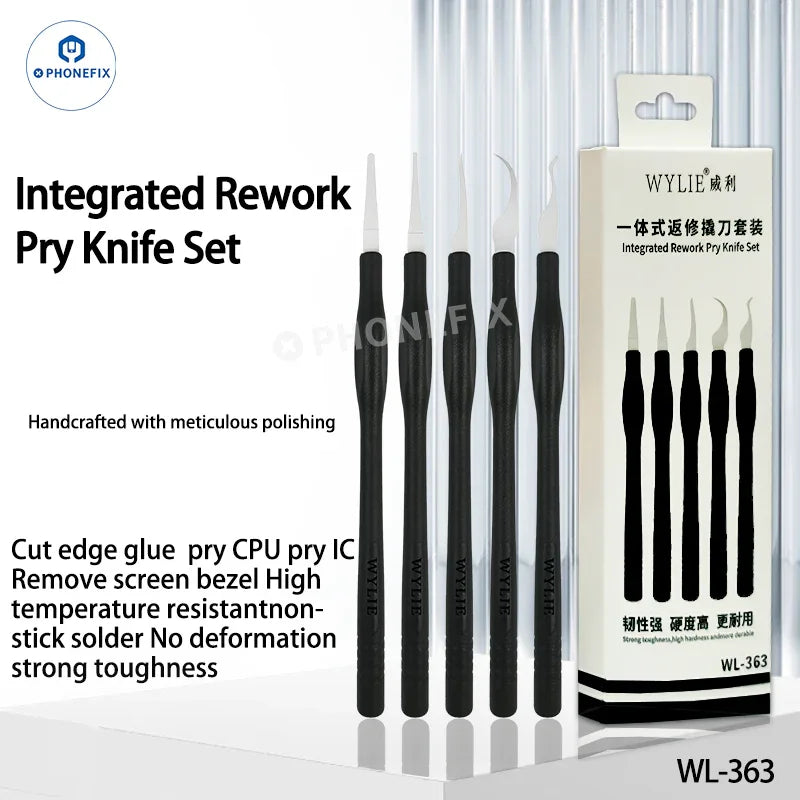 WYLIE WL-363 Integrated Rework Pry Knife 5-in-1 Set for Phone Repair - CHINA PHONEFIX SHOP Team