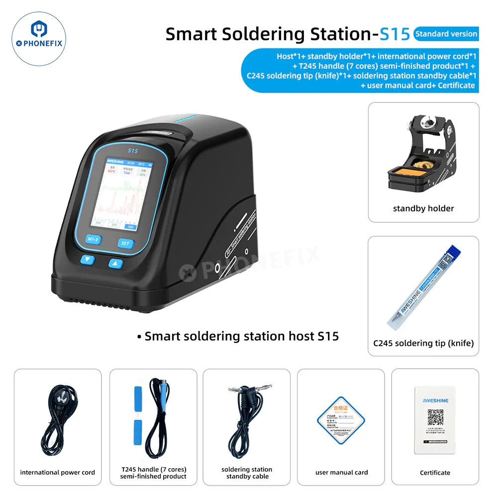 AWESHINE S15 Portable Smart Soldering Station with T245 Handle - CHINA PHONEFIX SHOP Team