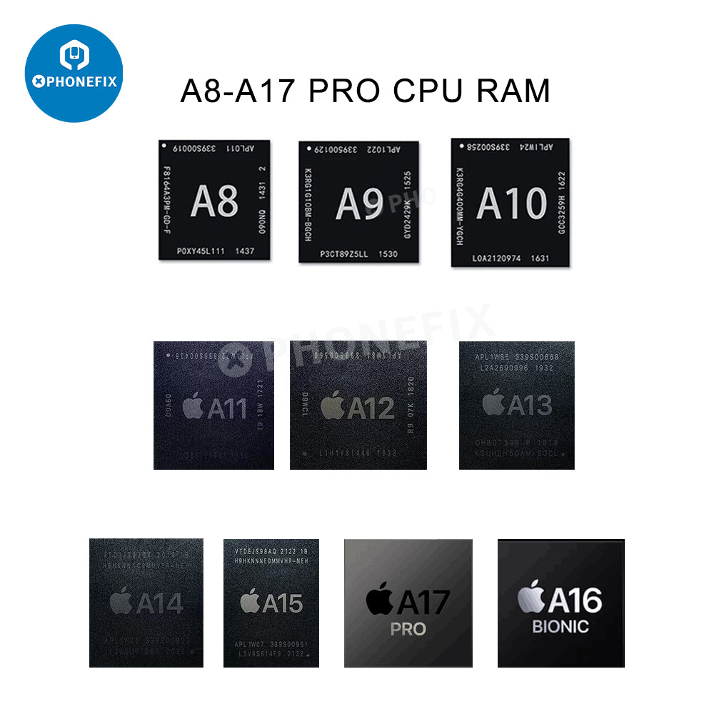 A13 A14 A15 A16 A17 A18 PRO CPU RAM Chip For iPhone 7-16 Pro Max
