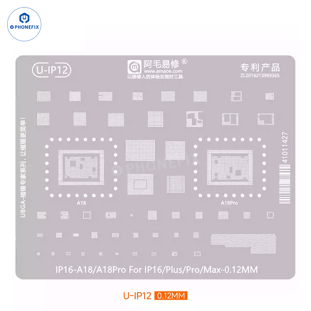 Amaoe BGA Reballing Stencil With CPU Position For iPhone A8-A18