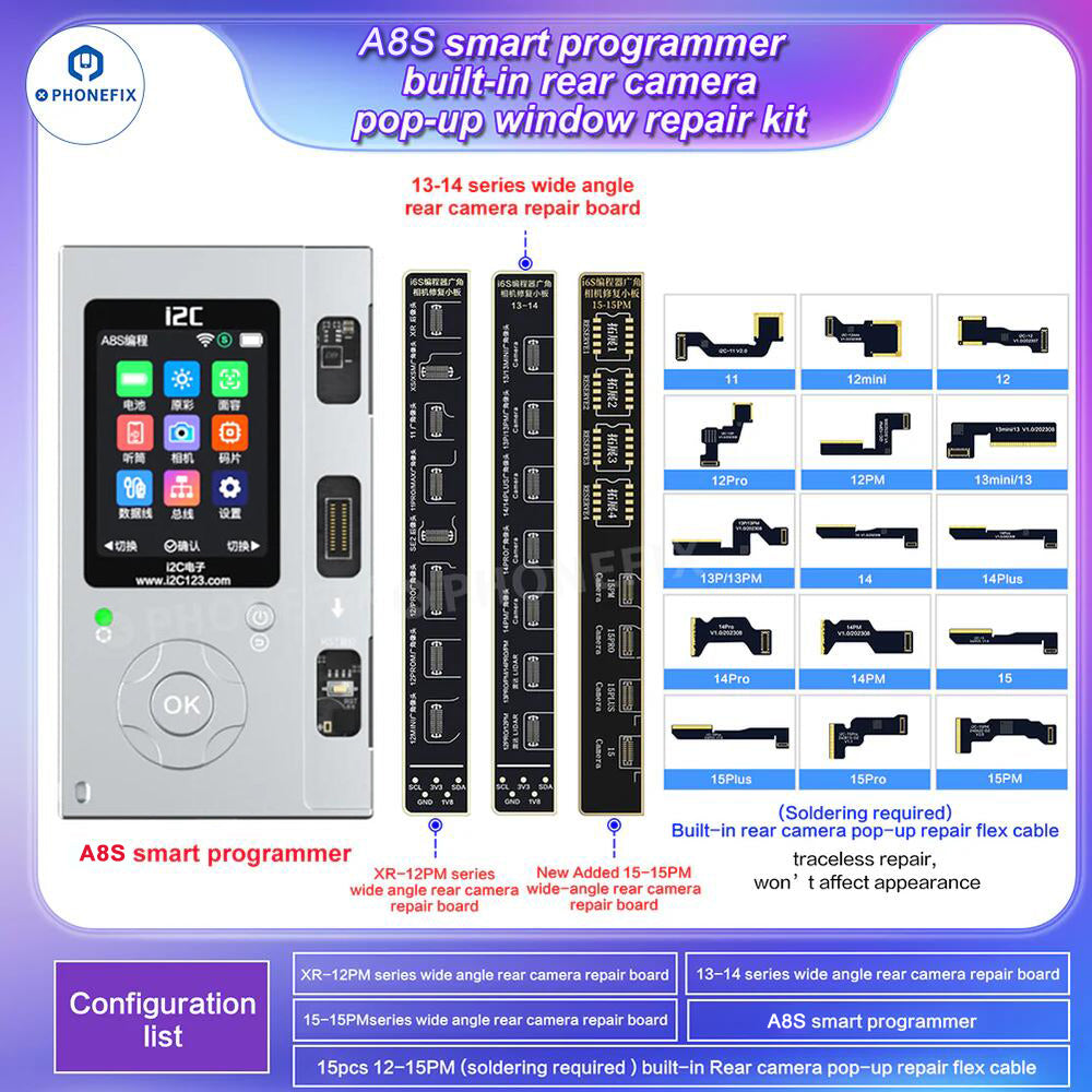 i2C A8S Rear Camera Flex Cable Removes "Unknown Part" Message