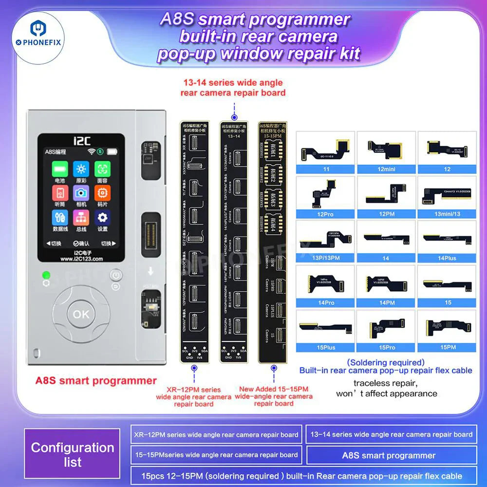 i2C A8S Rear Camera Flex Cable Removes "Unknown Part" Message