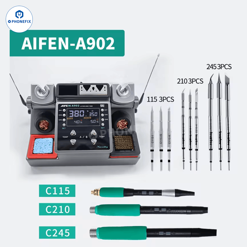 AIFEN A902 Pro Double Welding Station C210 C245 C115 Soldering Tool