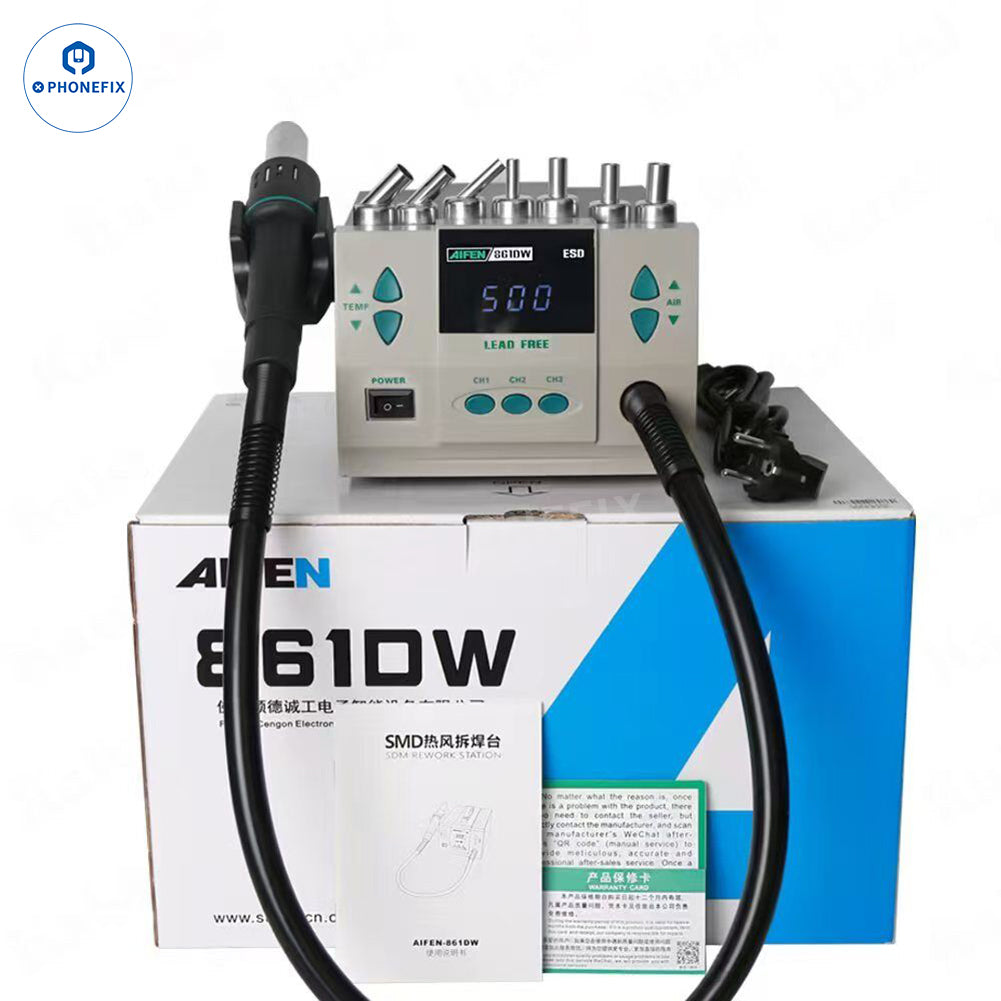 Aifen 861DW 700W Hot Air Gun BGA Rework Station With 7 Nozzles