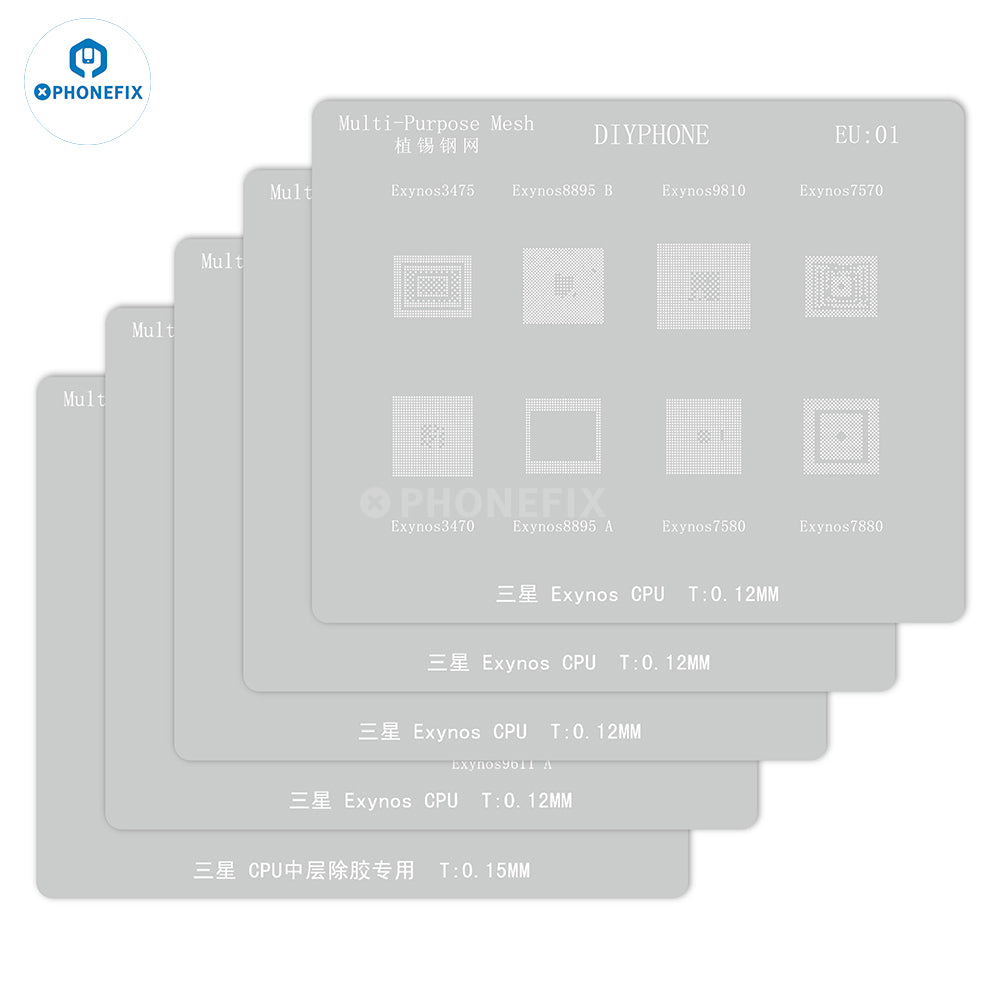 DIYPHONE 0.12mm CPU BGA Reballing Stencil For Samsung Exynos