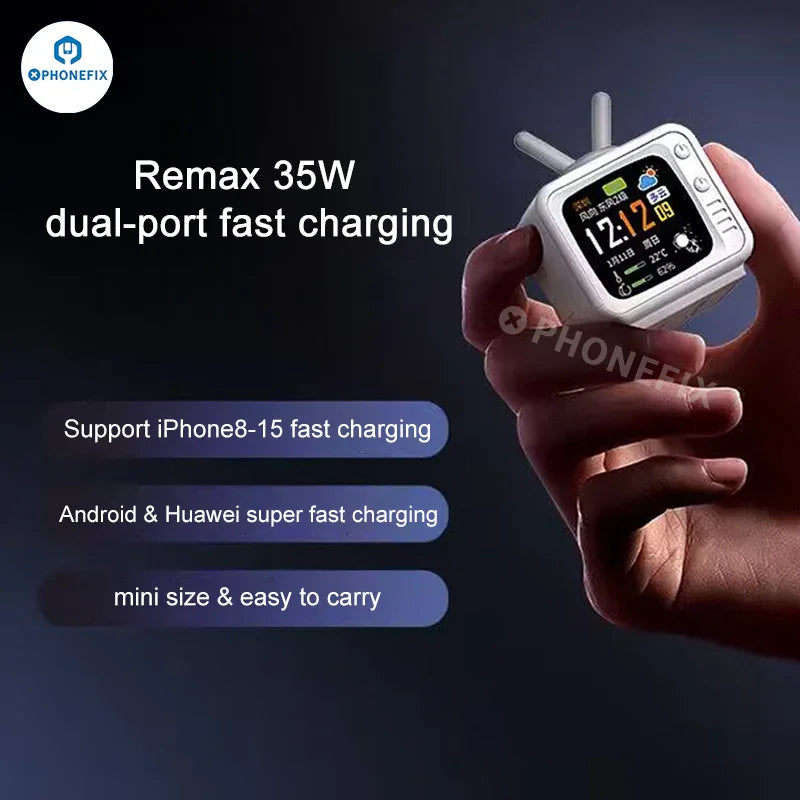 Remax Panda Smart TV 35W GaN Dual Port PD Fast Charging - CHINA PHONEFIX SHOP Team