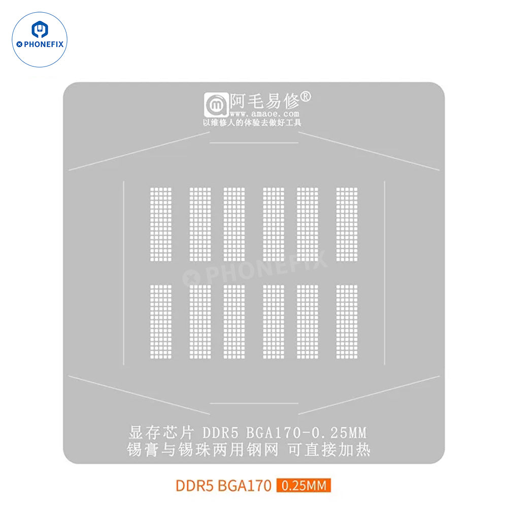 AMAOE GDDR7 GDDR6 GDDR5 BGA Reballing Platform with Stencils
