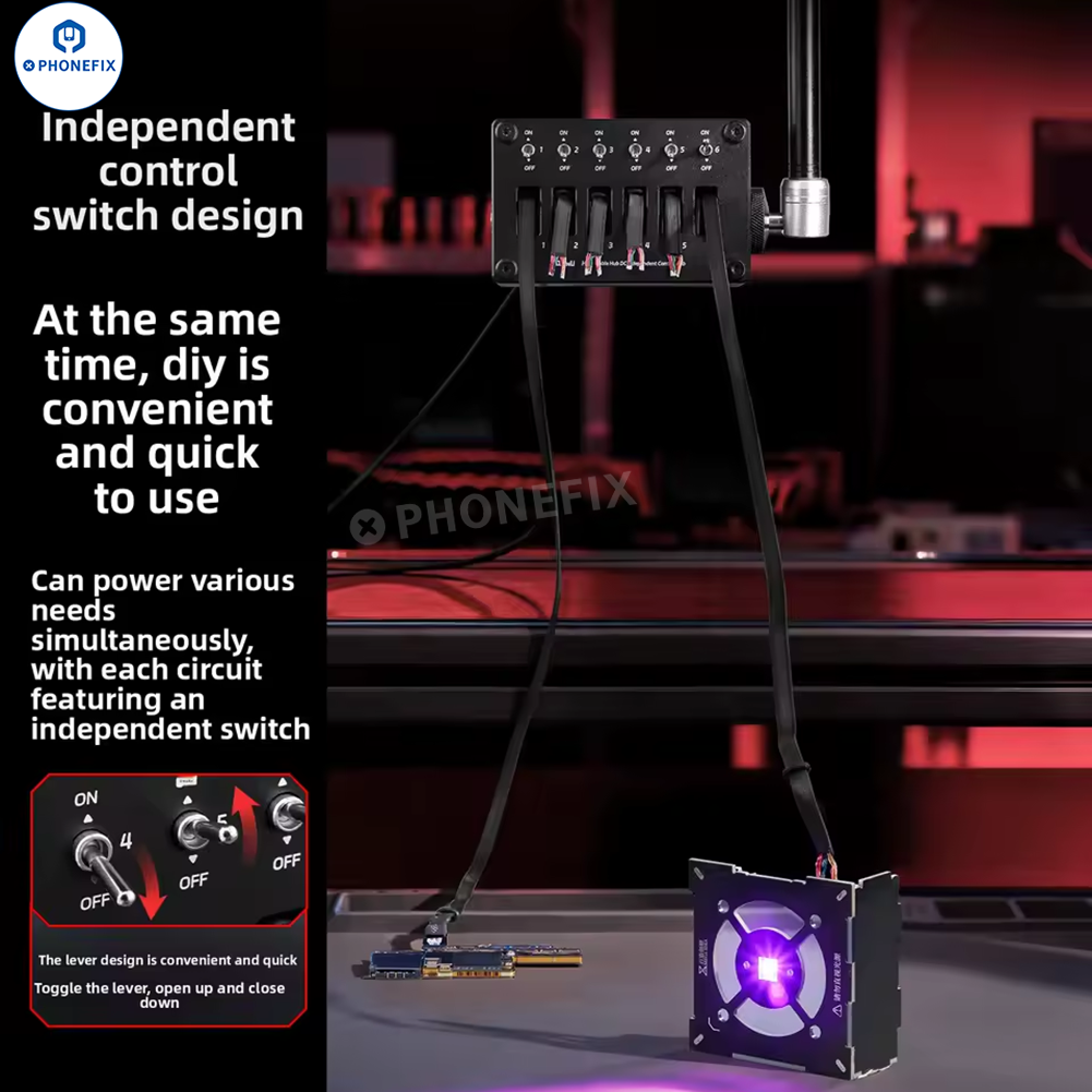 QIANLI H6 Cable Hub DC Power Independent Control DIY Soldering - CHINA PHONEFIX SHOP Team