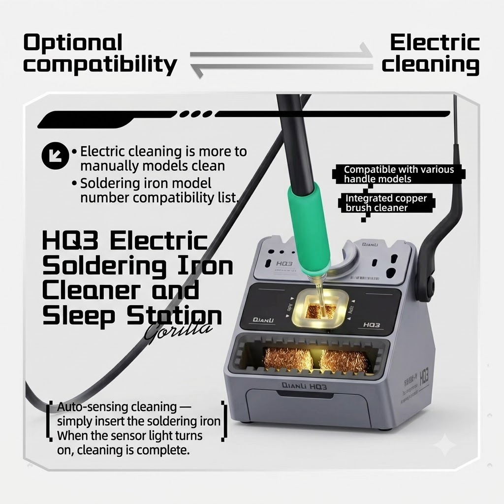 QIANLI HQ3 Soldering Iron Tip Cleaner with Sleep Mode for C245 C210 - CHINA PHONEFIX SHOP Team