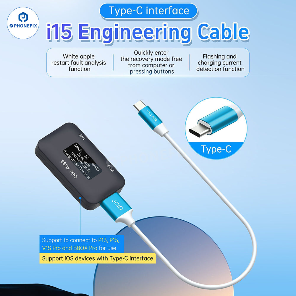 JCID i15 Type-C Engineering Cable One-key Enters iOS Recovery Mode