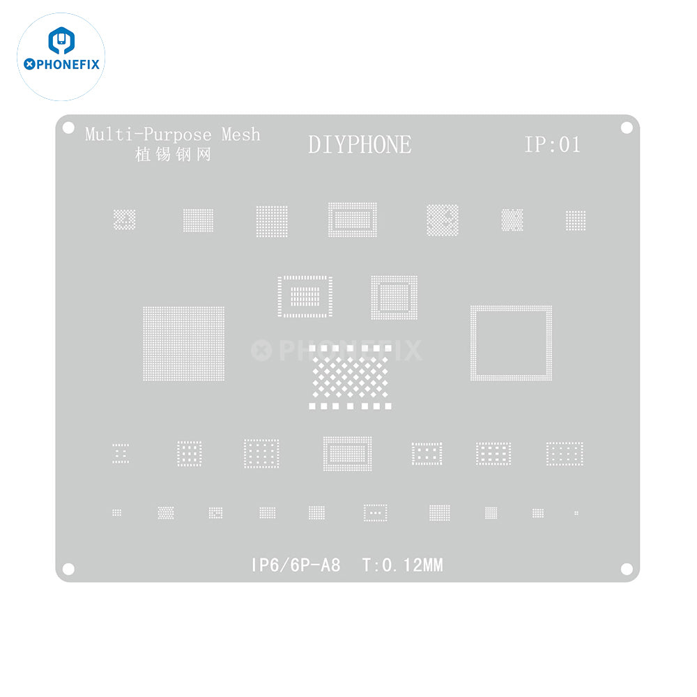 Silver BGA Reballing Stencil Template For iPhone 6-15 Pro Max