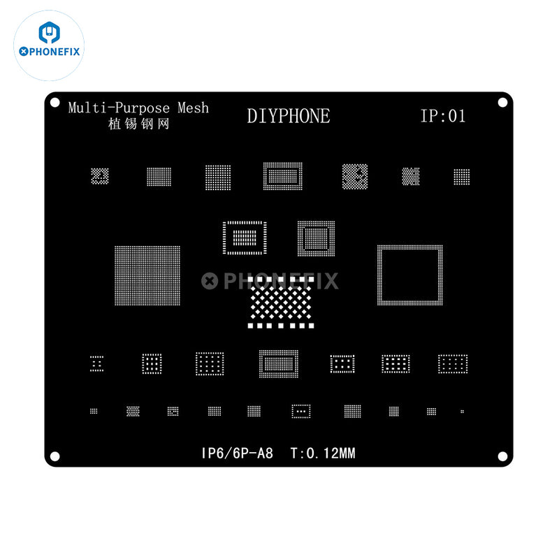 QianLi Black Steel BGA Reballing Stencil Kit For iPhone 6-15 Pro Max