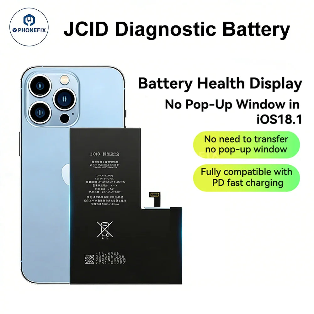 JCID iPhone 12-15 Self-Diagnostic Battery No Original FPC Transfer