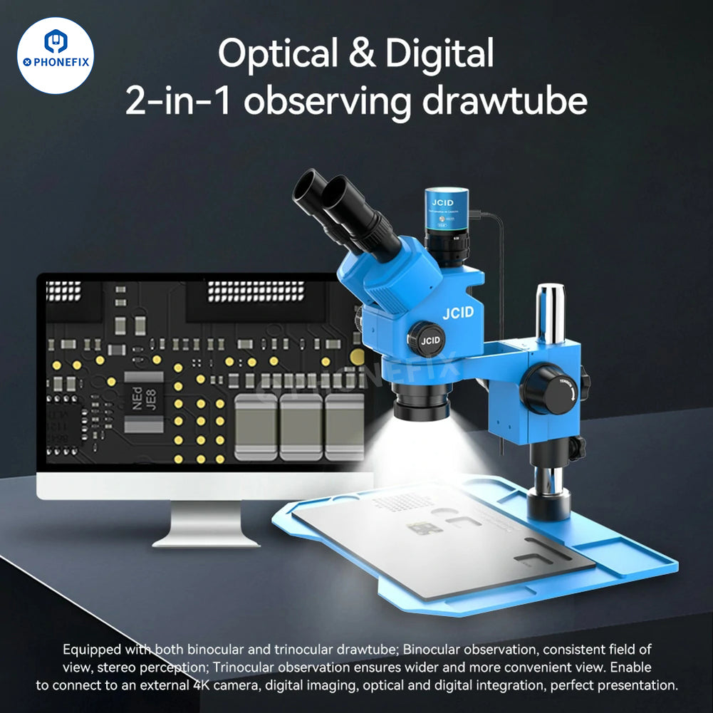 JCID M36565A M36560A 6.5X-60X/65X Trinocular Stereo Microscope