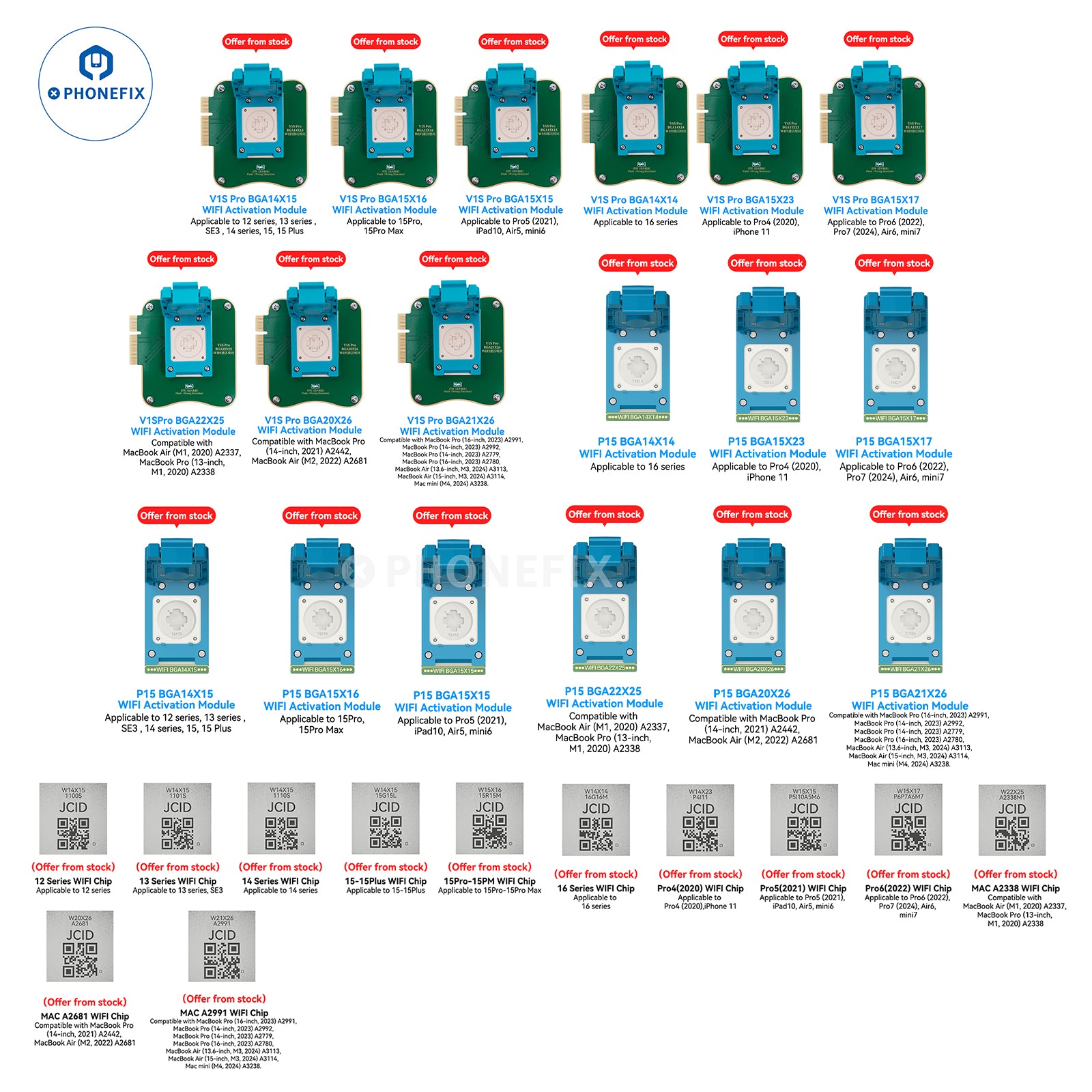 JCID WIFI Chip Unbind Activation Module for iPhone 12-16 Pro Max