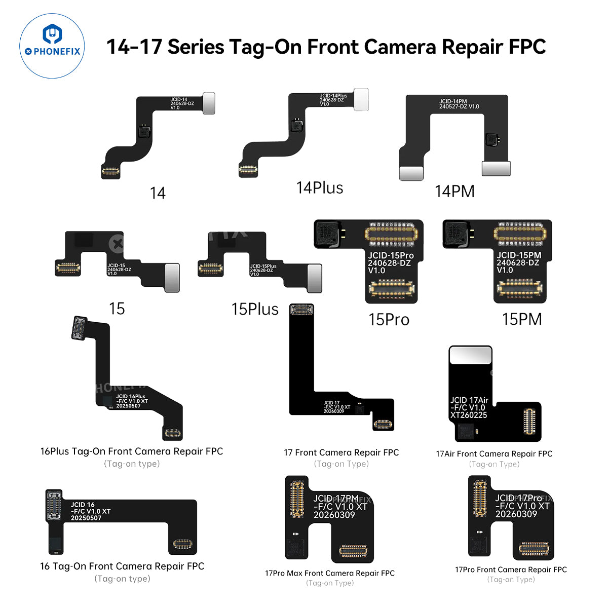 JCID Tag-on Front Camera Repair Cable For iPhone 14-17 Pro Max - CHINA PHONEFIX SHOP Team