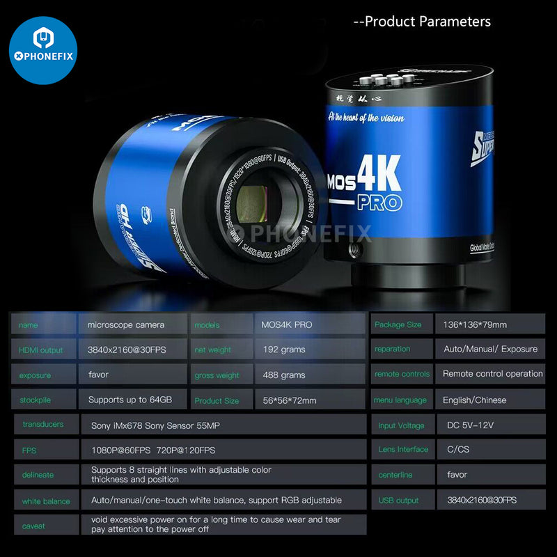 Mechanic DX-4K mini Industrial Microscope Camera SONY CMOS