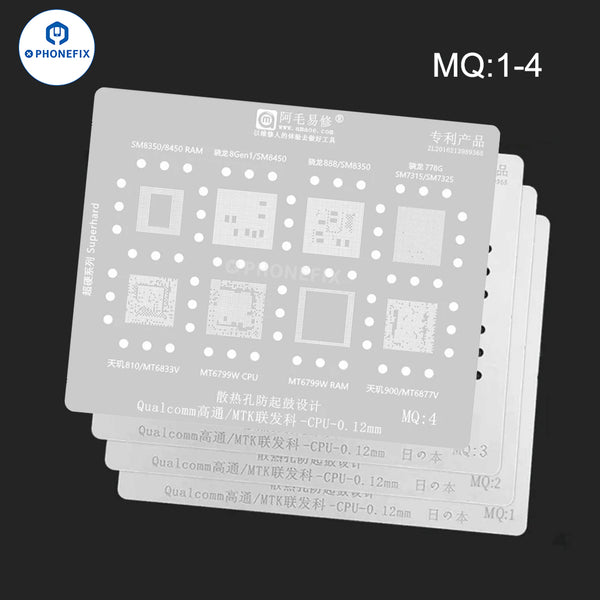 Amaoe BGA Reballing Stencil Qualcomm MTK CPU MQ1-MQ6