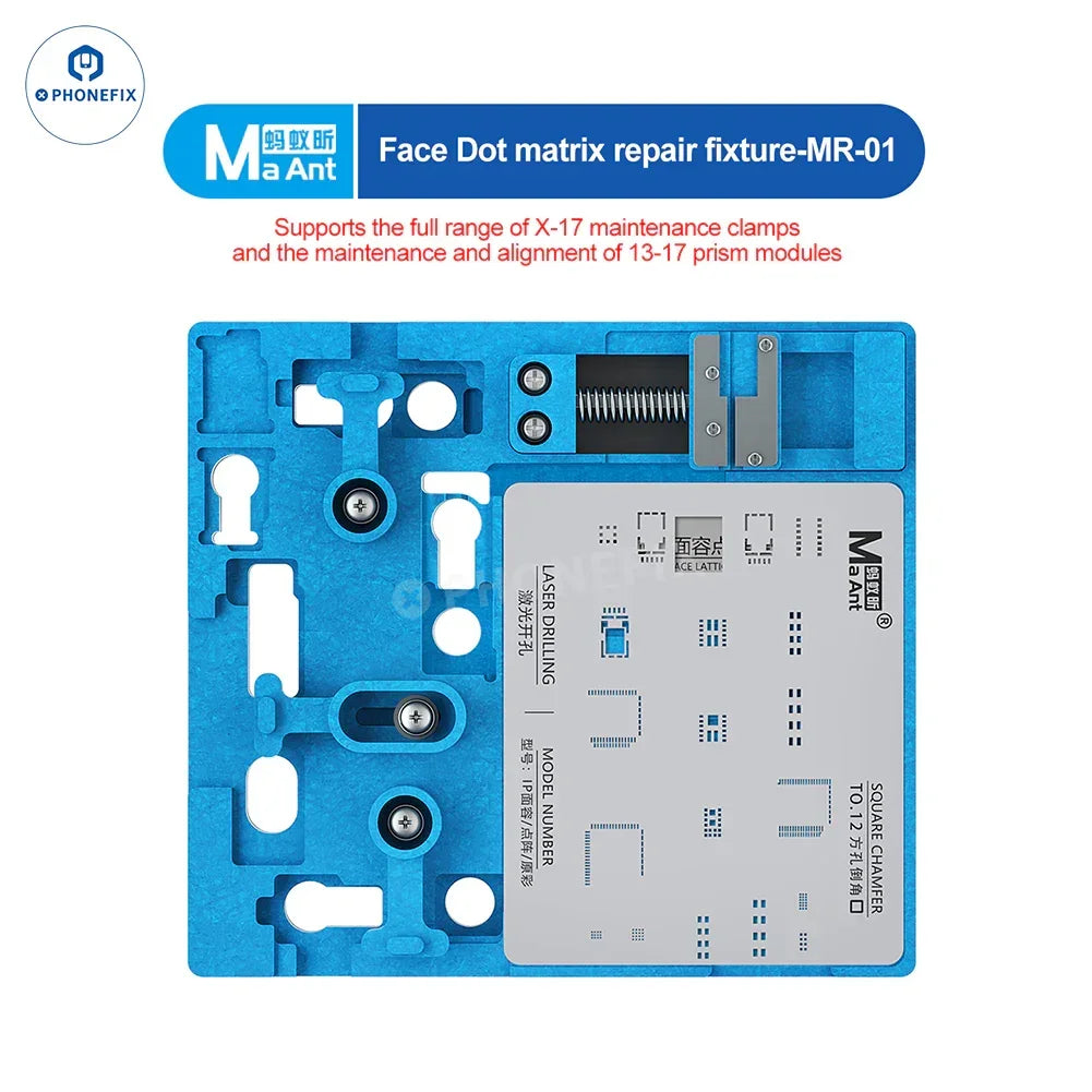 Face dot matrix repair fixture MR-01 for mobile phone repair, blue alignment tool