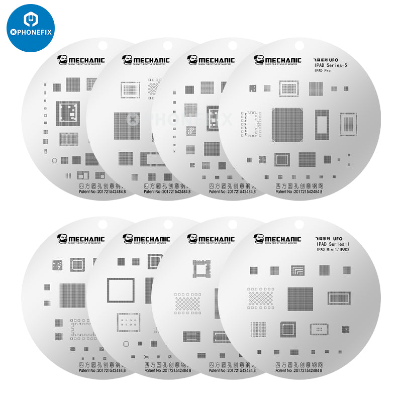 Mechanic UFO Rounded Hole for Apple iPad Composite Stencils Set
