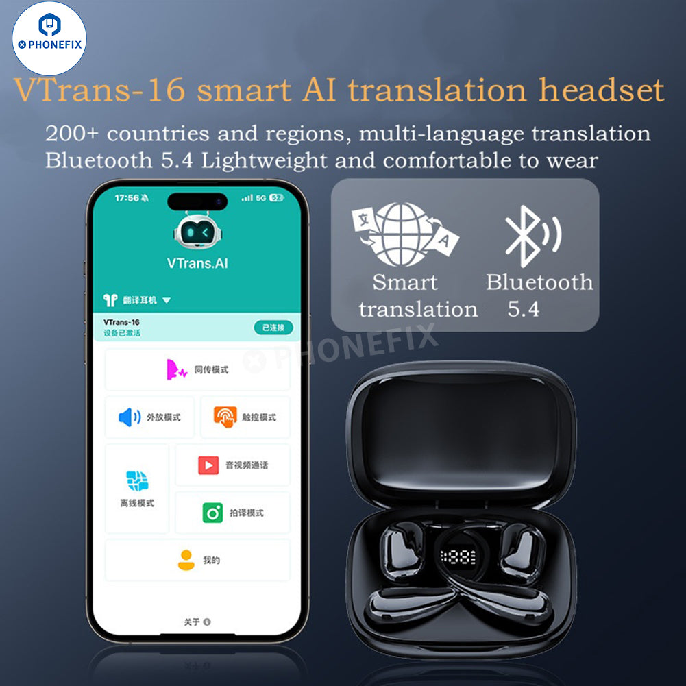Smart Bluetooth Translation Earbuds AI Language Translator Headsets