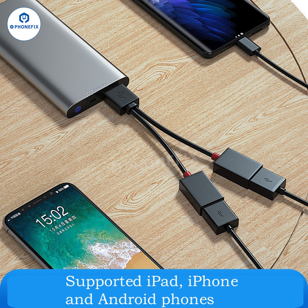 One-to-two USB Extender Splitter Cable for Mobile Phone Charging