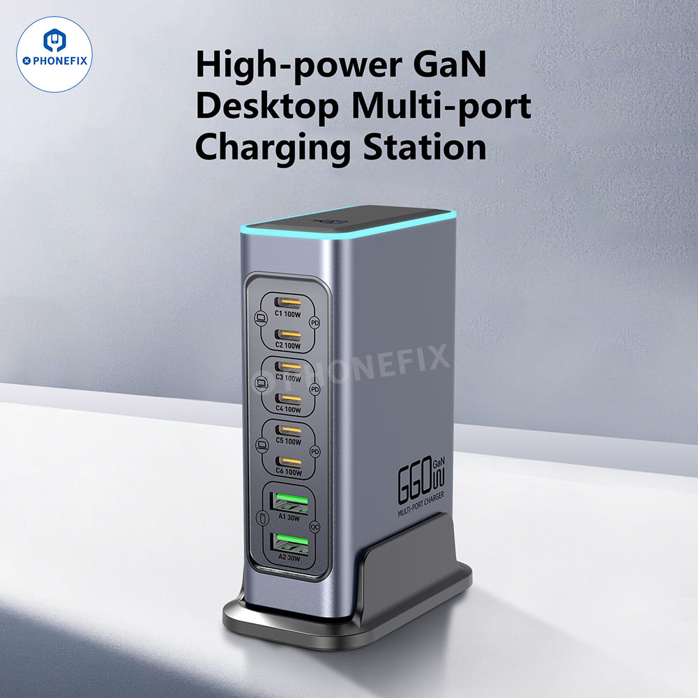 WLX-F8L 660W GaN 8-Port Fast Charger PD/QC3.0 Charging Station