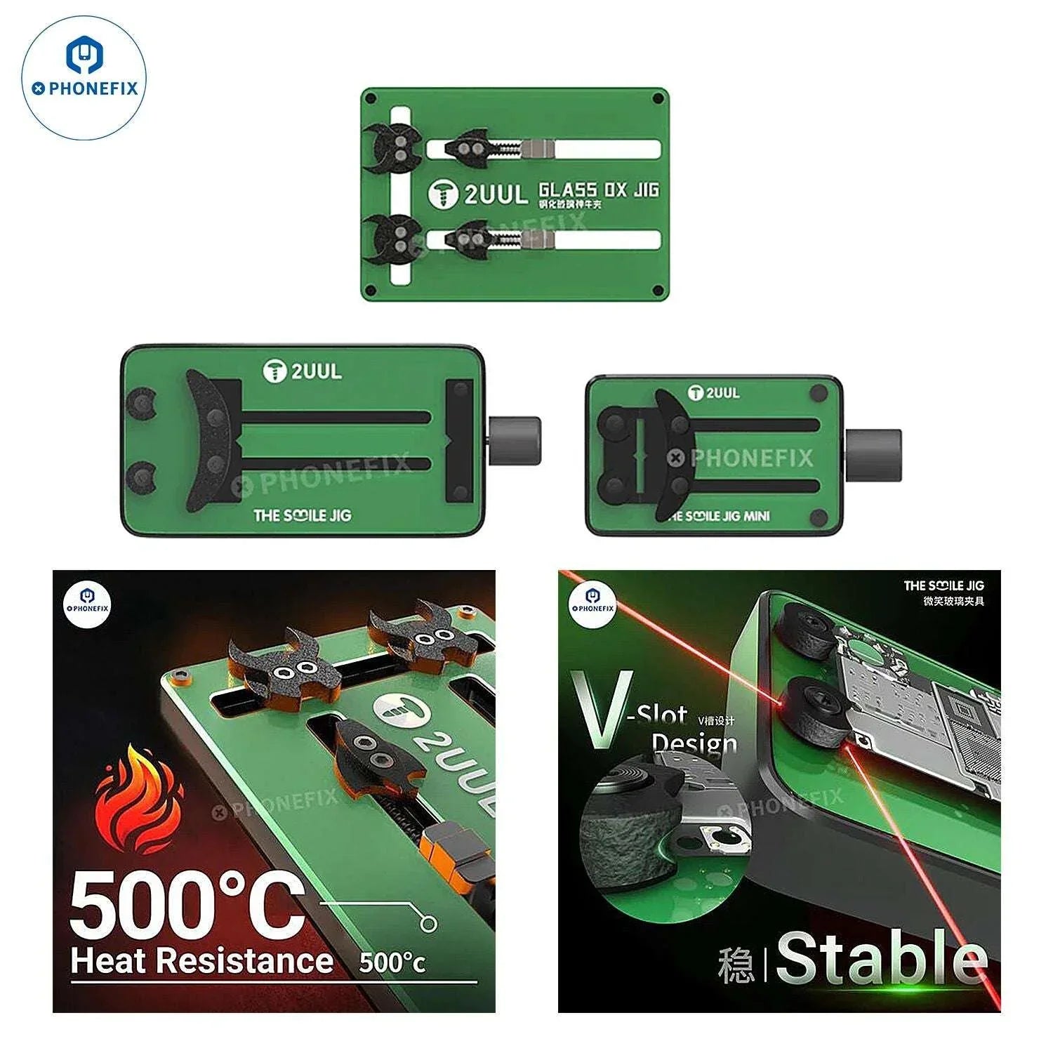 2UUL THE SMILE JIG OX Glass Fixture Phone PCB IC Soldering Clamp