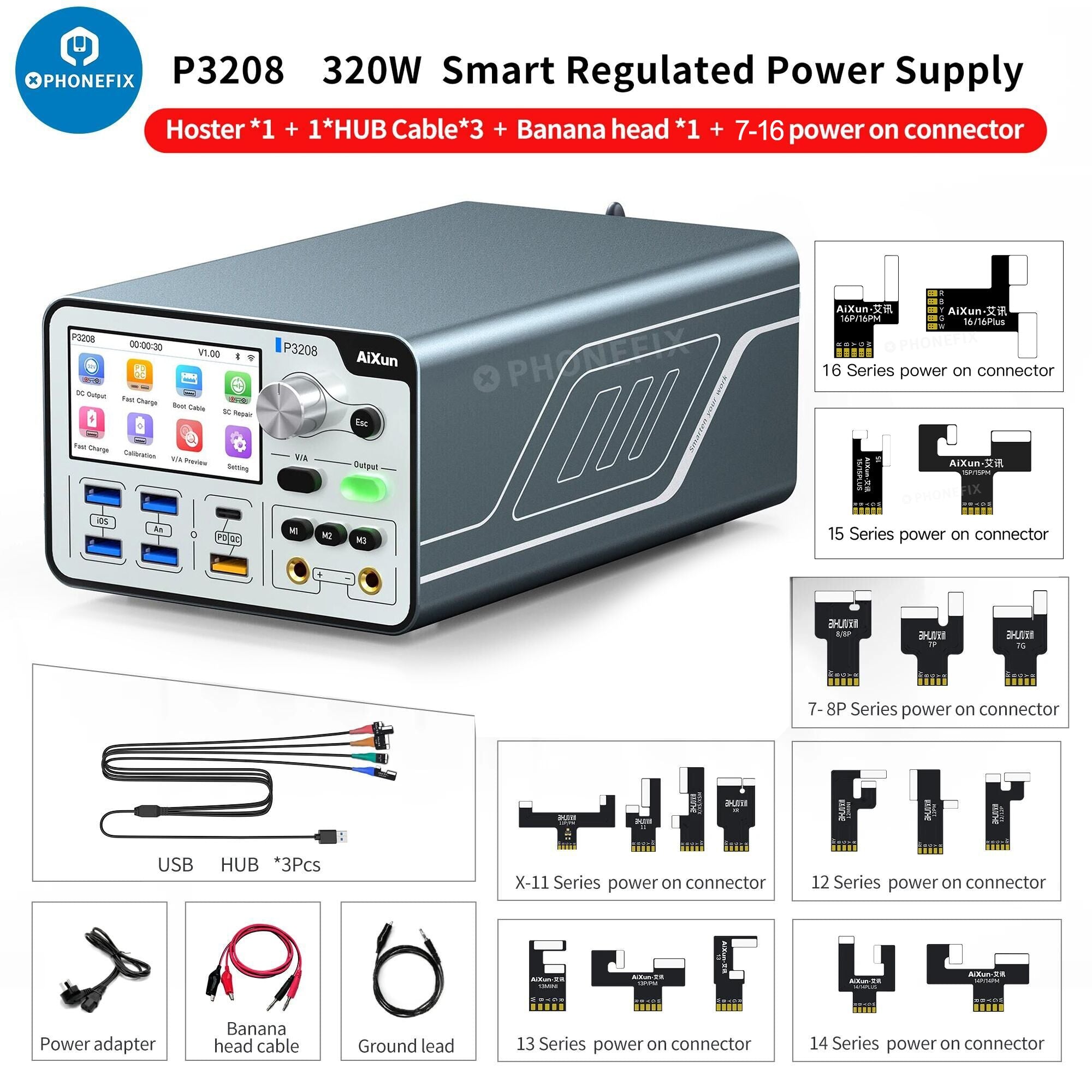 AiXun P3208 Intelligent Smart Regulated Power Supply 320W high-power