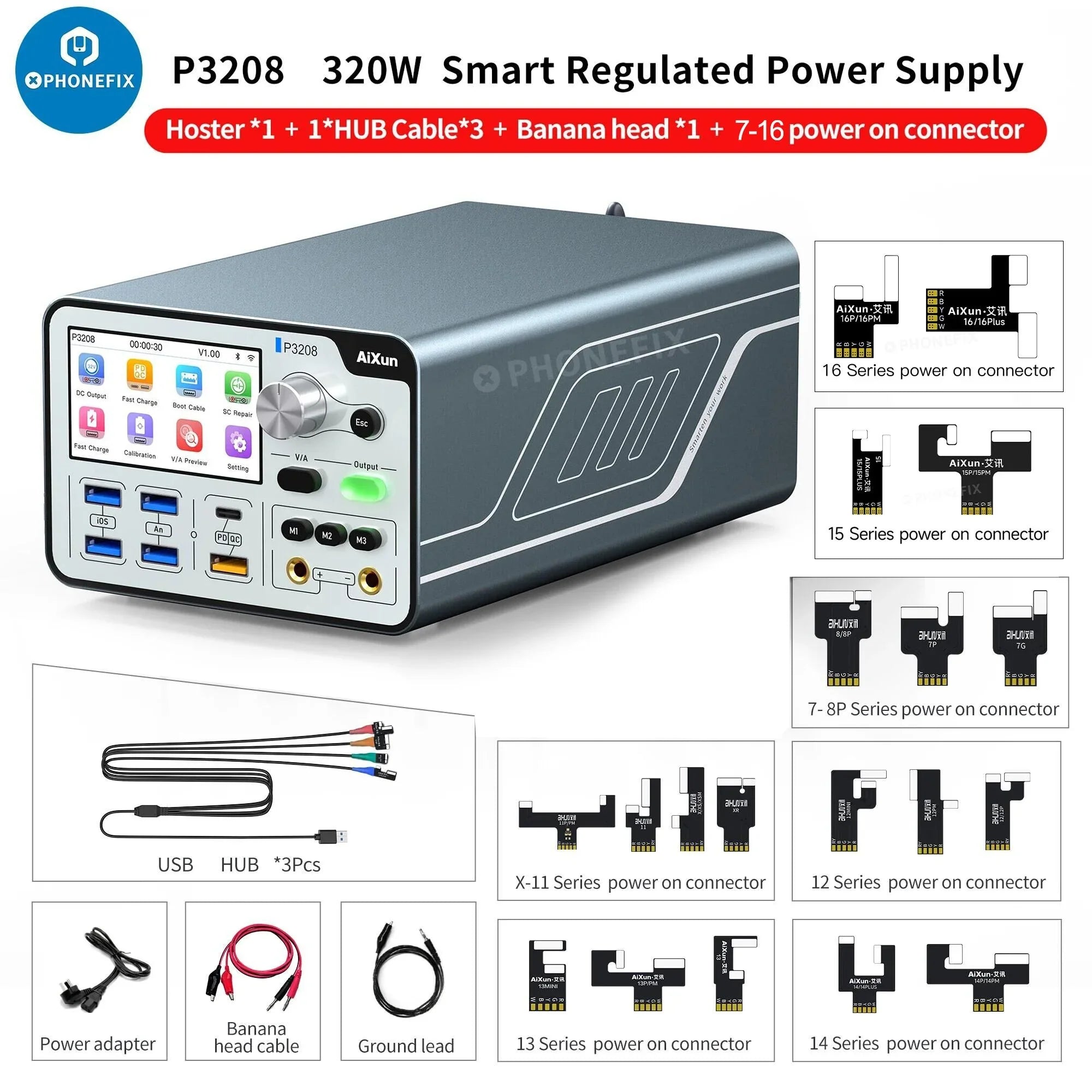 AiXun P3208 Intelligent Smart Regulated Power Supply 320W high-power - CHINA PHONEFIX SHOP Team