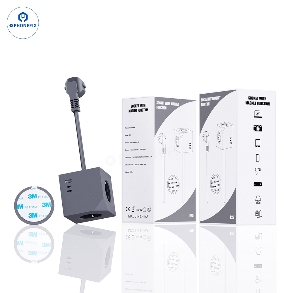 Multi-Device EU Tower Power Strip with USB Type-C PD Charging Ports