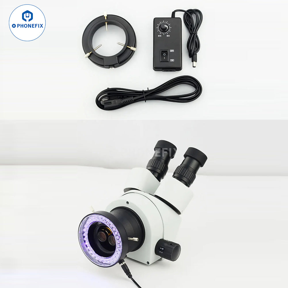 56 LED Purple UV Light Brightness Adjustable Microscope Ring Lamp