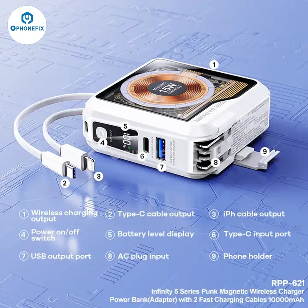 Remax Magnetic Wireless Fast Charging Portable Power Bank - CHINA PHONEFIX SHOP Team