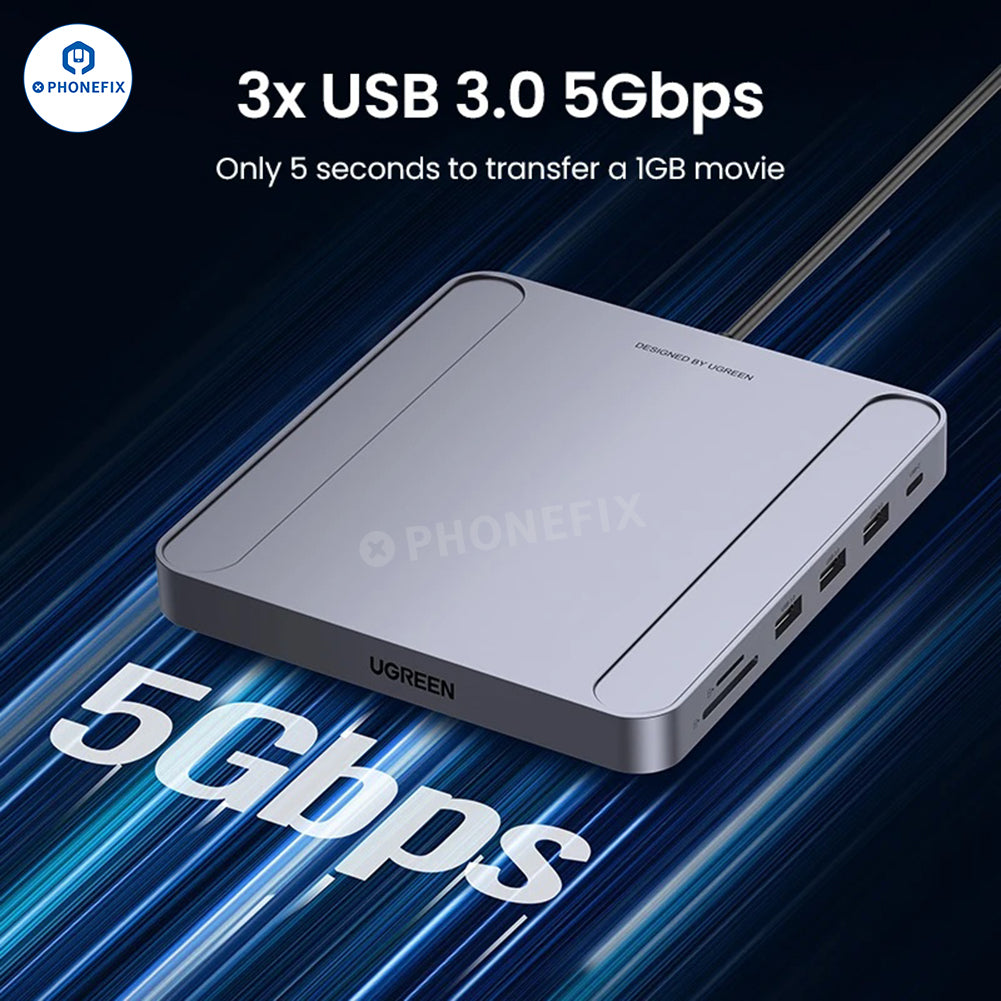 UGREEN 7 In 1 1000Mbps USB C HUB CM522 5Gbps SD/TF For iMac