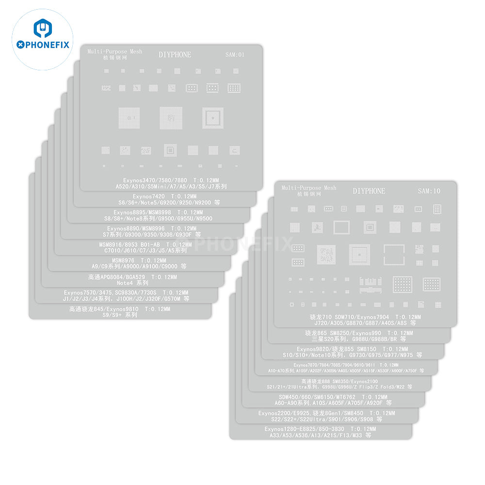 Amaoe BGA Reballing Stencil Template For Samsung SAM1-SAM18