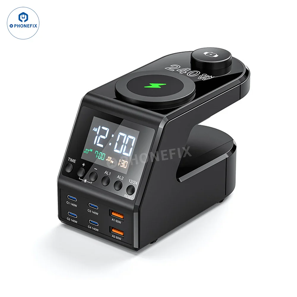 240W Desktop Fast Charger With Wireless Charging for Phone Watch