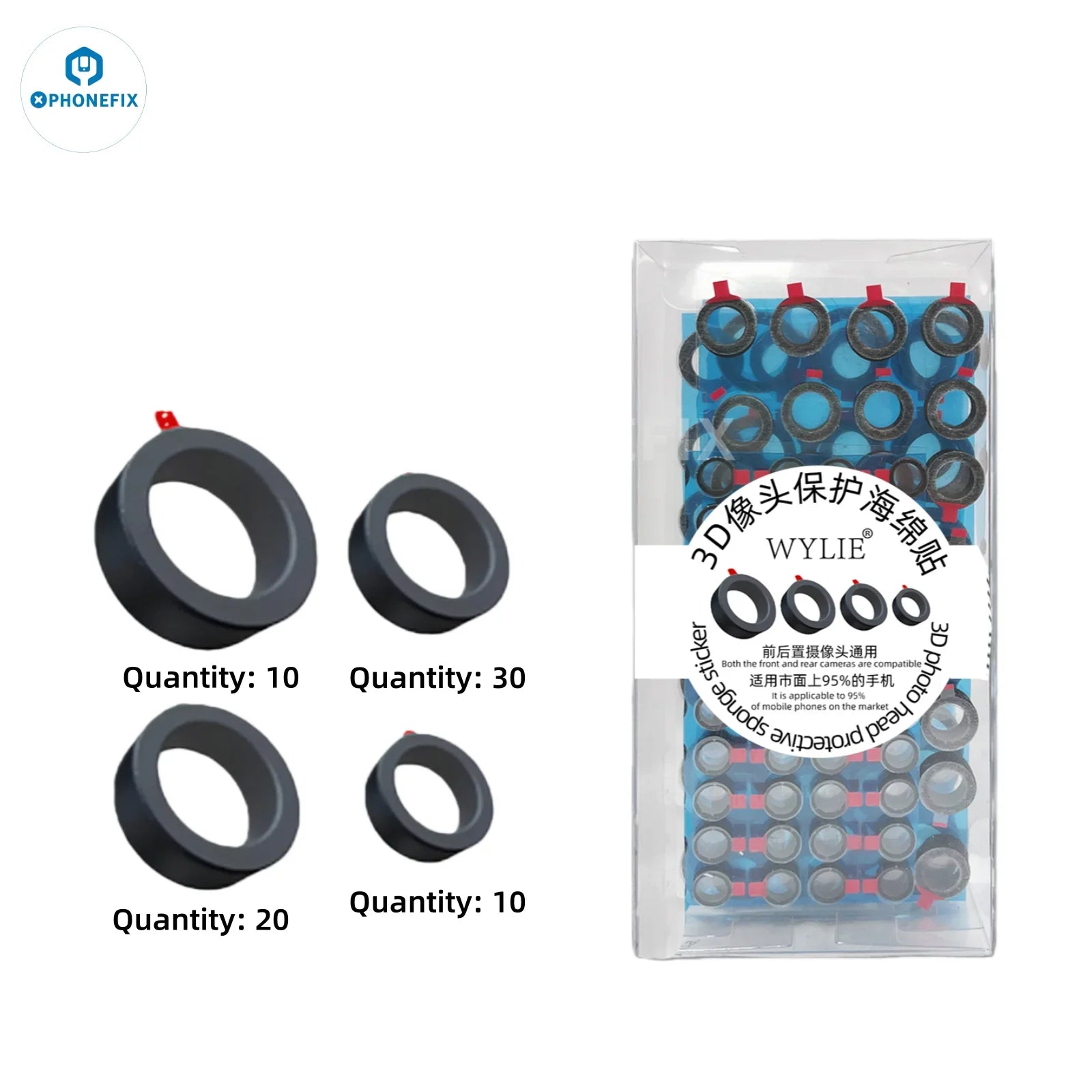 WYLIE Mobile Phone Camera 3D Protective Sponge Sticker