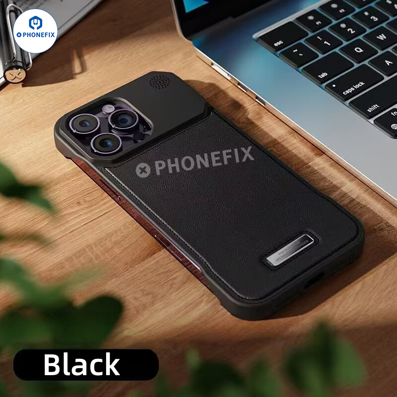 Metal Leather MagSafe Phone Case for iPhone 11–17 Pro Max