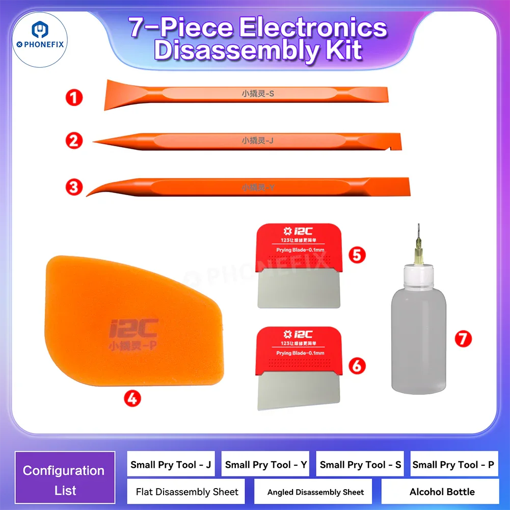 i2C 7-in-1 Mobile Phone Opening Tool Kit LCD Screen Battery Removal