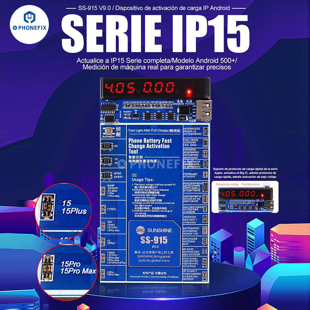SUNSHINE SS 915 iPhone Android Battery Fast Charging Activation Board