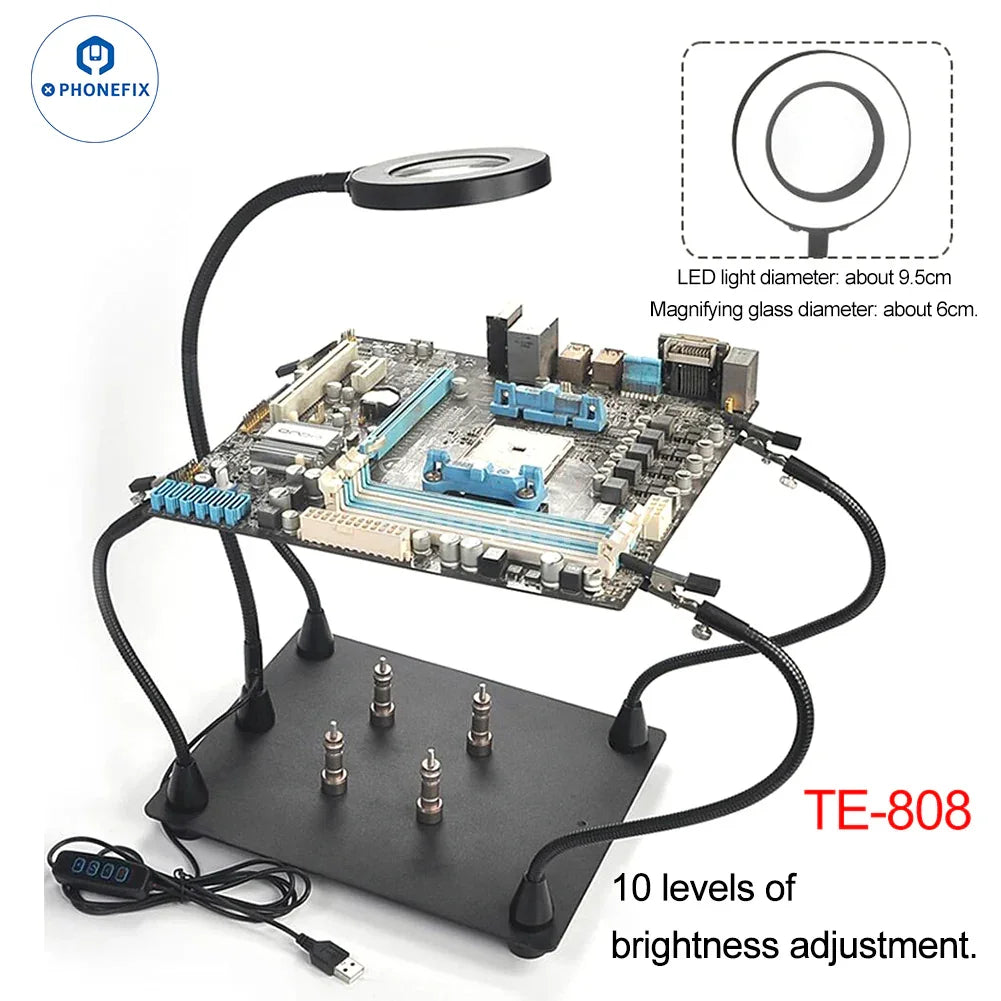 Soldering Iron Station Stand With Welding Magnifying Glass Clip - CHINA PHONEFIX SHOP Team