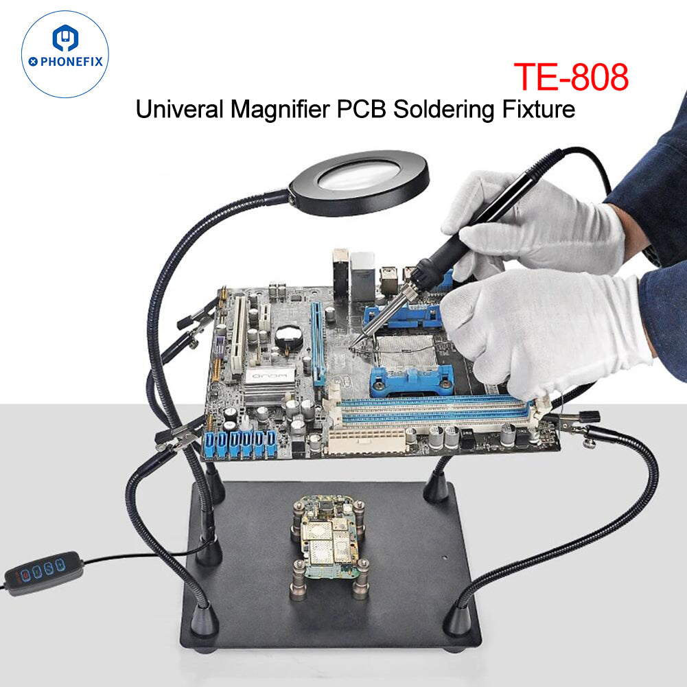 Soldering Iron Station Stand With Welding Magnifying Glass Clip