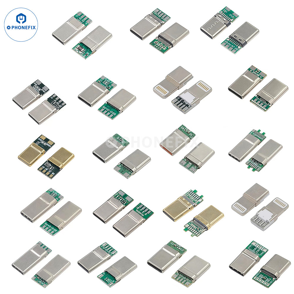 Type-C 24Pin Male Connector with 6Pin Solder Points PD Fast Charging