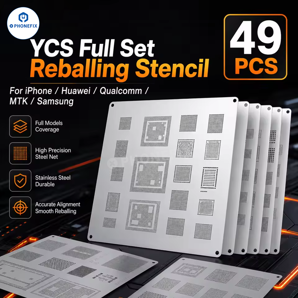 YCS Mobile BGA Reballing Stencils for iPhone Android Phones CPU Chip