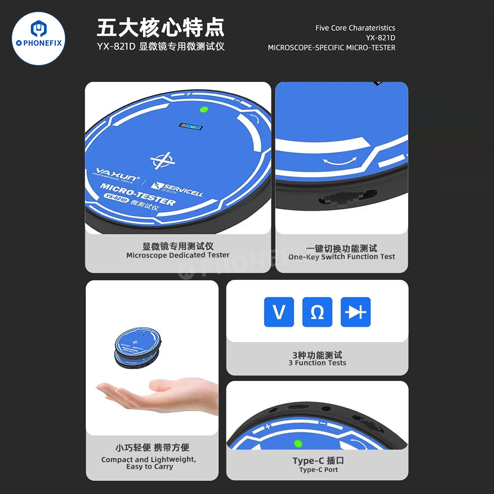 YAXUN YX-821D Micro-Tester for Voltage Diode Resistance Testing - CHINA PHONEFIX SHOP Team