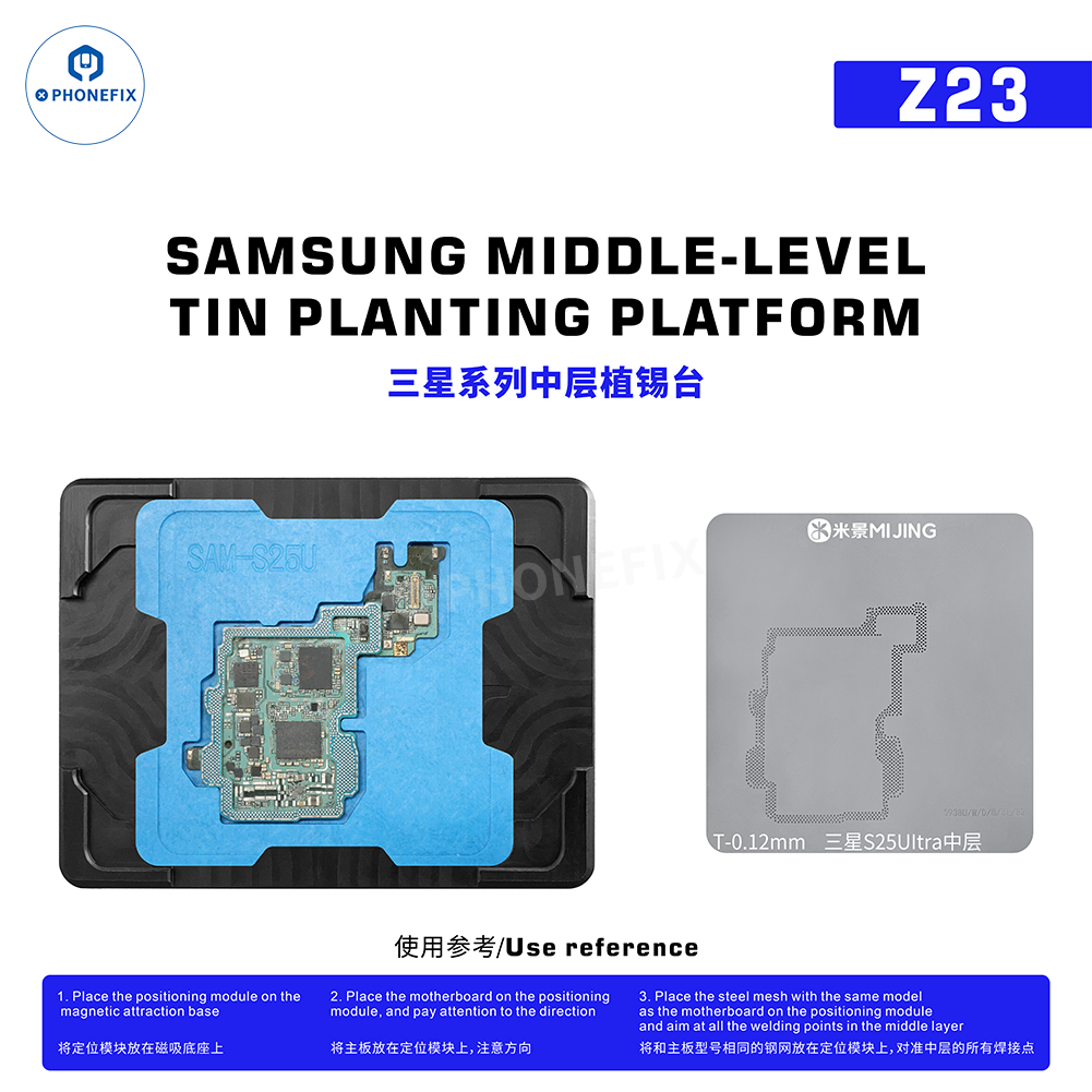 MiJing Z23 Samsung S20-S26 Ultra Mid-Layer BGA Reballing Platform - CHINA PHONEFIX SHOP Team